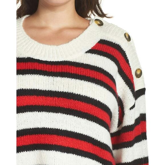 BP (Nordstrom) Button Shoulder Stripe Sweater - Size 1X - NWT - Picture 4 of 7